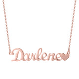 925 Silver Name Heart Necklace Mother's Gift