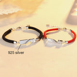 925 Sterling Silver Couple Bracelet Engraved Heart Date Letter
