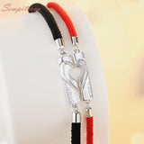 925 Sterling Silver Couple Bracelet Engraved Heart Date Letter