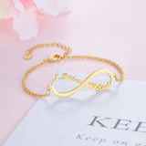 925 Silver Infinity Name Bracelet Personalized Children Girls Kids Jewelry
