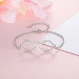 925 Silver Infinity Name Bracelet Personalized Children Girls Kids Jewelry