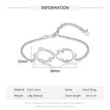 925 Silver Infinity Name Bracelet Personalized Children Girls Kids Jewelry