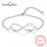 925 Silver Infinity Name Bracelet Personalized Children Girls Kids Jewelry