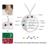 925 Silver Name Necklace Tree of Life Personalized Birthstone