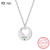 925 Silver Birthstone Necklace Personalized Name Charms