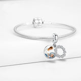 925 Silver Photo Beads Crystal Star Pendant Charms for Bracelet