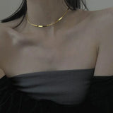 925 Silver Snake Bone Chain Necklace Women Clavicle Chain Choker