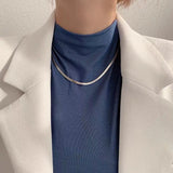 925 Sterling Silver Snake Bone Chain Necklace Women Temperament Choker
