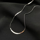 925 Sterling Silver Snake Bone Chain Necklace Women Temperament Choker