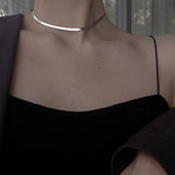 925 Sterling Silver Snake Bone Chain Necklace Women Temperament Choker