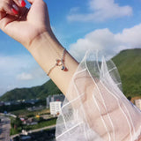 925 Silver Cut Cat Charm Bracelet Women Girls Wedding Gift
