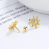 925 Silver Anchor Crystal Stud Earrings for Women Kids Party Jewelry Gift