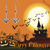 Sterling Silver Bat Dangle Earrings Halloween Jewelry
