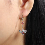 Sterling Silver Bat Dangle Earrings Halloween Jewelry