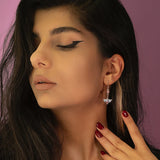 Sterling Silver Bat Dangle Earrings Halloween Jewelry