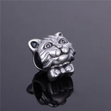 925 Silver Cat Charm Bead European Bracelet Necklace Jewelry