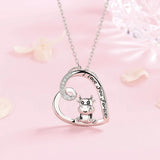 Cow Heart Necklace 925-Sterling-Silver Birthday Jewelry for Women