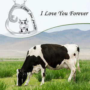 Cow Heart Necklace 925-Sterling-Silver Birthday Jewelry for Women