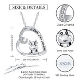Cow Heart Necklace 925-Sterling-Silver Birthday Jewelry for Women