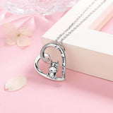 Cow Heart Necklace 925-Sterling-Silver Birthday Jewelry for Women