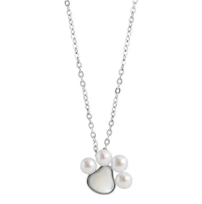 925 Silver Animal Footprints Paw Necklaces Women Jewelry