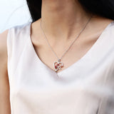 925 Silver Ladybug Mom & Baby Pendant Necklace Mother's Jewelry