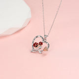 925 Silver Ladybug Mom & Baby Pendant Necklace Mother's Jewelry