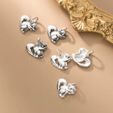 925 Silver Squirrel Circle Charms Handwork Fancy Bracelet Necklace Pendant