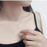 925 Silver Baby Elephant Pendant Necklace Platinum Jewelry