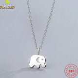 925 Silver Baby Elephant Pendant Necklace Platinum Jewelry