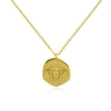 925 Silver Bee Shape Necklace Round Pendant Gift For Girl