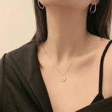 925 Silver Bee Shape Necklace Round Pendant Gift For Girl