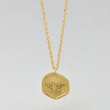 925 Silver Bee Shape Necklace Round Pendant Gift For Girl