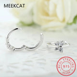 925 Silver Butterfly CZ Small Hoop Earring For Girls