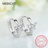 925 Silver Butterfly CZ Small Hoop Earring For Girls