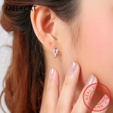 925 Silver Butterfly CZ Small Hoop Earring For Girls