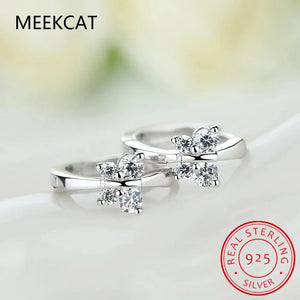 925 Silver Butterfly CZ Small Hoop Earring For Girls
