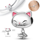925 Sterling Silver Cat Charms Paw Print Pendant