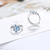 925 Silver Cat Paw CZ Huggie Hoop Earring for Women