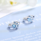 925 Silver Cat Paw CZ Huggie Hoop Earring for Women