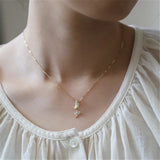 Sterling Silver Cat Pendant Necklace Clear CZ Bowknot 14K Plated Jewelry