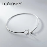 925 Silver Cat Tiny Ball Bracelet Women Slim Animal Jewelry