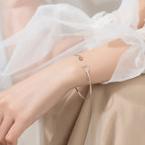 925 Silver Cat Tiny Ball Bracelet Women Slim Animal Jewelry