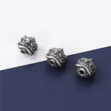 925 Sterling Silver Chinese Lion Charm Bead Vintage Craftwork Spacer DIY Jewelry