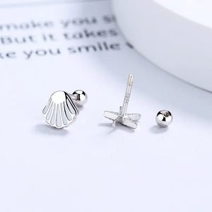 925 Sterling Silver Crystal Starfish Stud Earrings For Women Kids