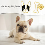925 Silver Dog Head & Bone Stud Earrings Birthday Jewelry for Women Girls