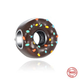 925 Sterling Silver Donuts Charm Bead for Bracelet DIY Jewelry Gift