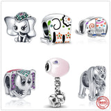 925 Sterling Silver Elephant Charm Bead for Women's Bracelet DIY
