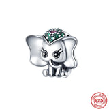 925 Sterling Silver Elephant Charm Bead for Women's Bracelet DIY