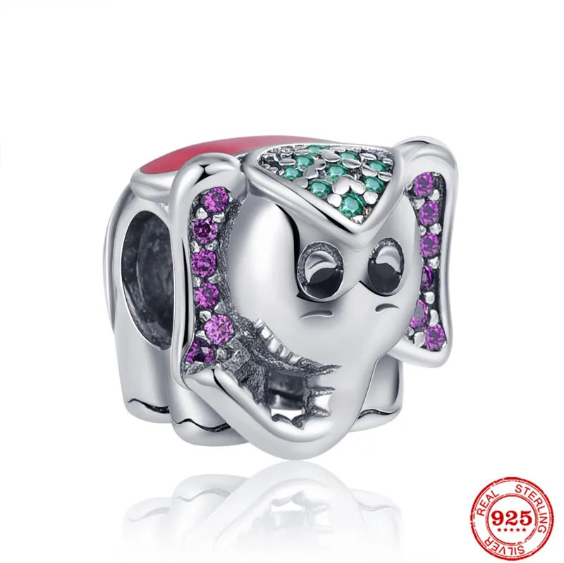 925 Sterling Silver Elephant Charm Bead for Women's Bracelet DIY
